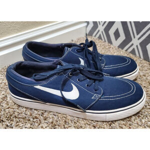 Nike SB Stefan Janoski Navy Blue Canvas Skate Shoes Men’s 7.5 Gum Sole